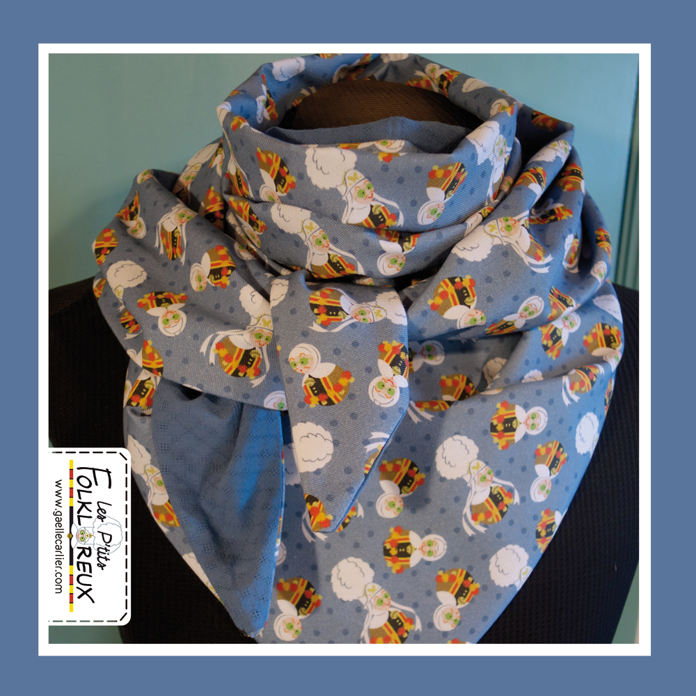 Foulard Maxi Gilibulles Bleu Jean S Les P Tits Folkloreux